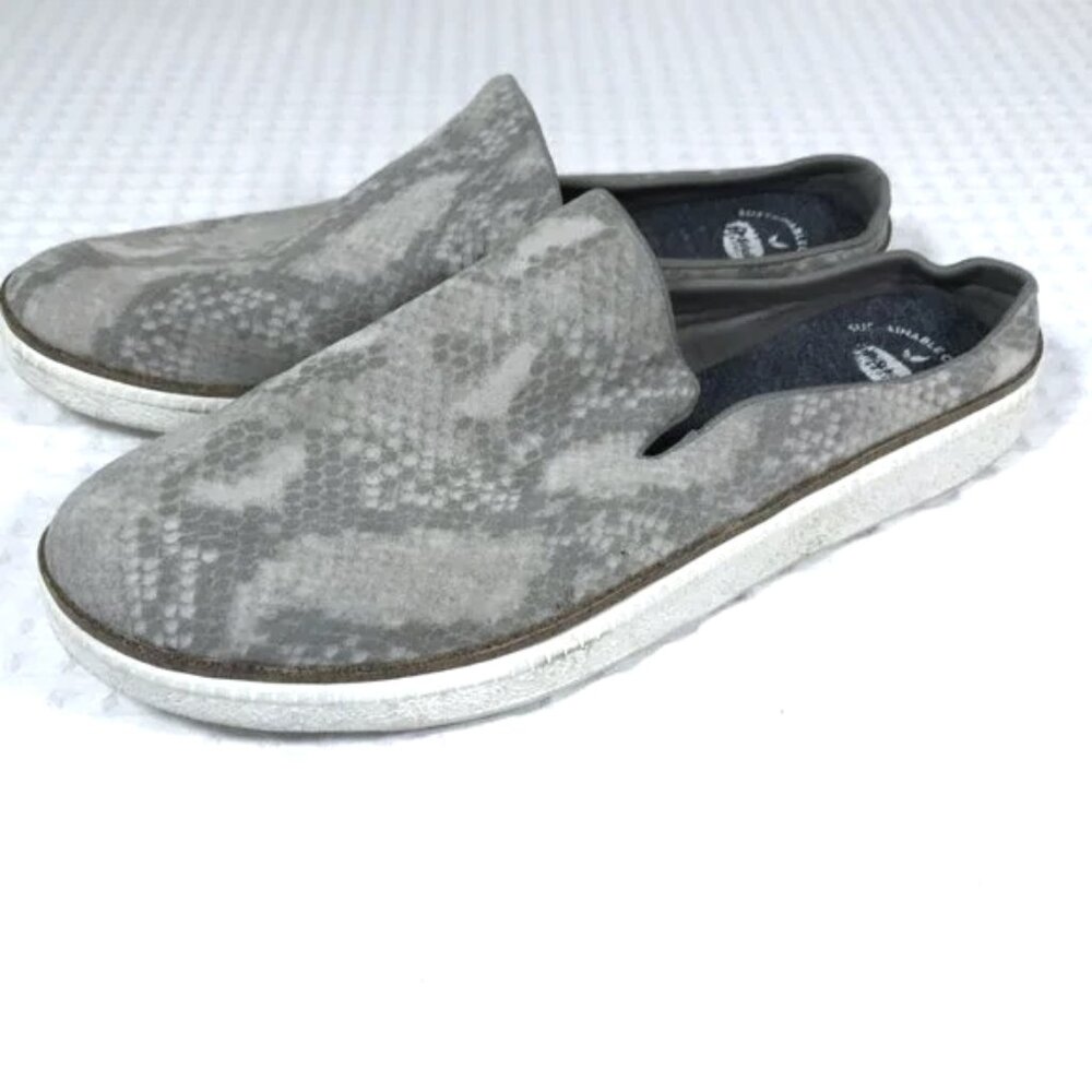 Dr Scholl's Slip On Shoes Sink In Slip on Mule Gray Snakeskin Women 10